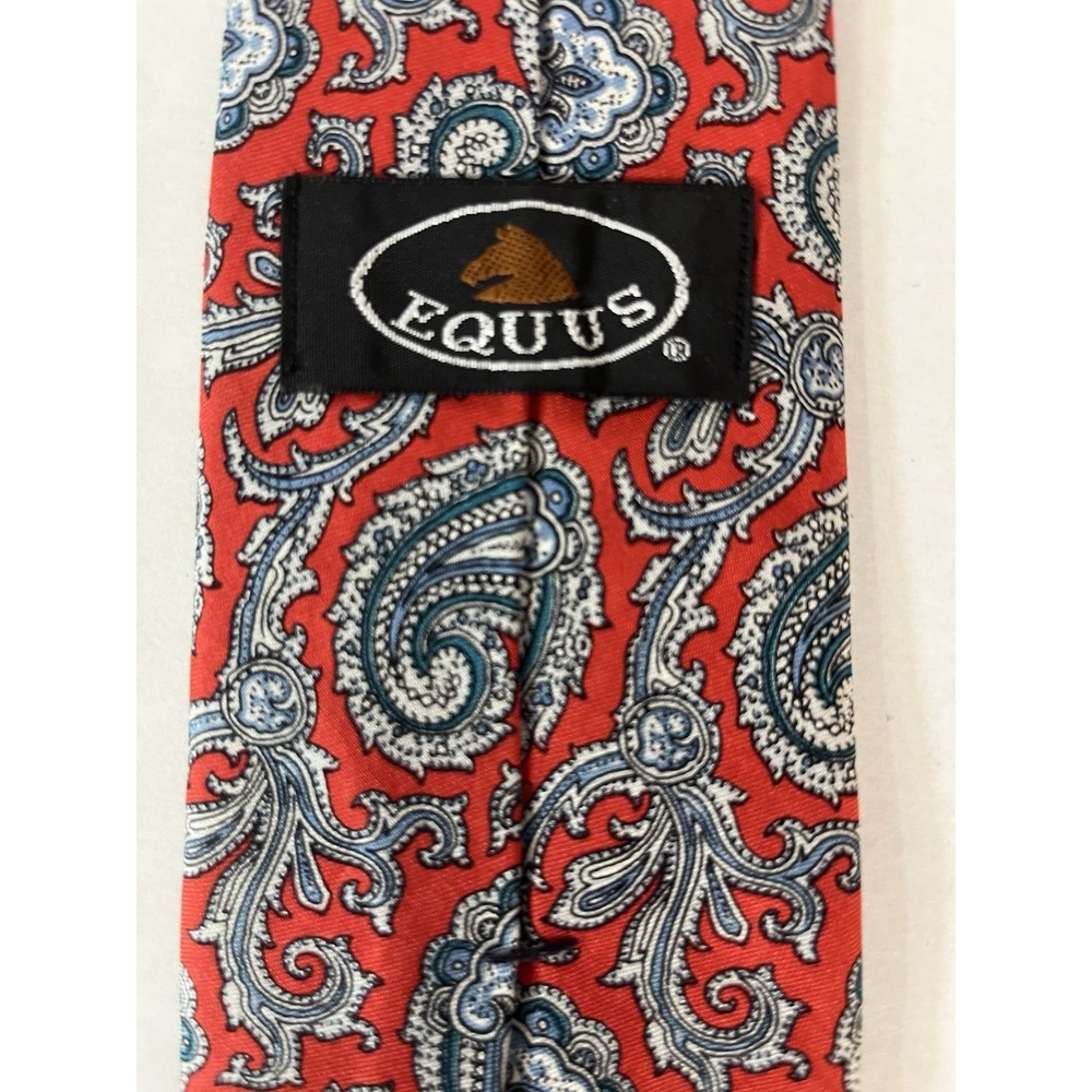 Equus Necktie Mens OS Red Silk Paisley Print‎ Professional Accessory